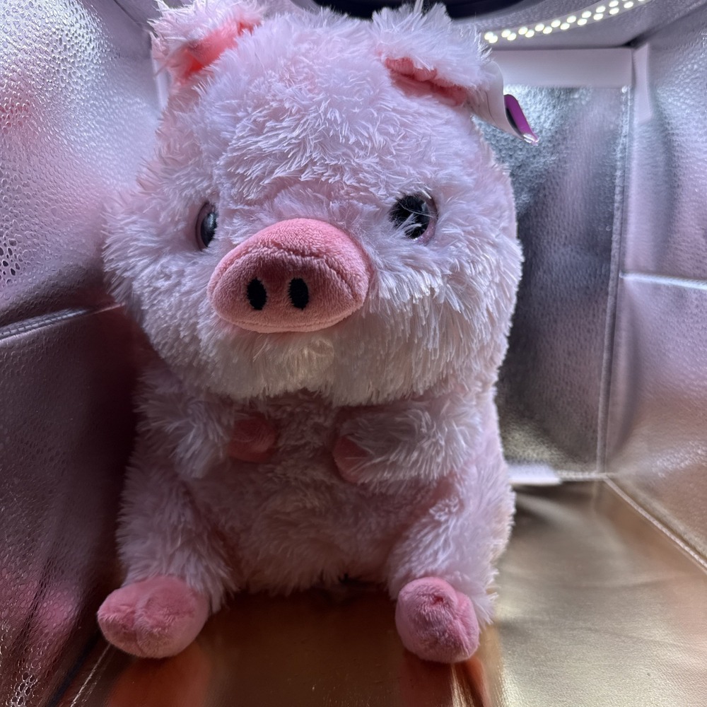 Nanco Belly Buddies Pink Pig Glitter Eyes Soft Plush Stuffed Animal Toy 10" NWT